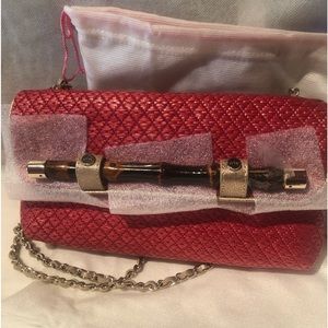 NWT Gorgeous Elaine Turner pink raffia convertible shoulder/crossbody w/ leather